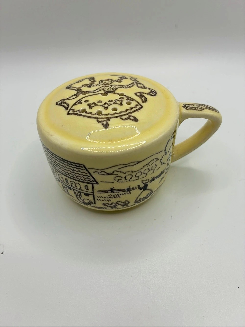 Yellow & Black Lidded Mug